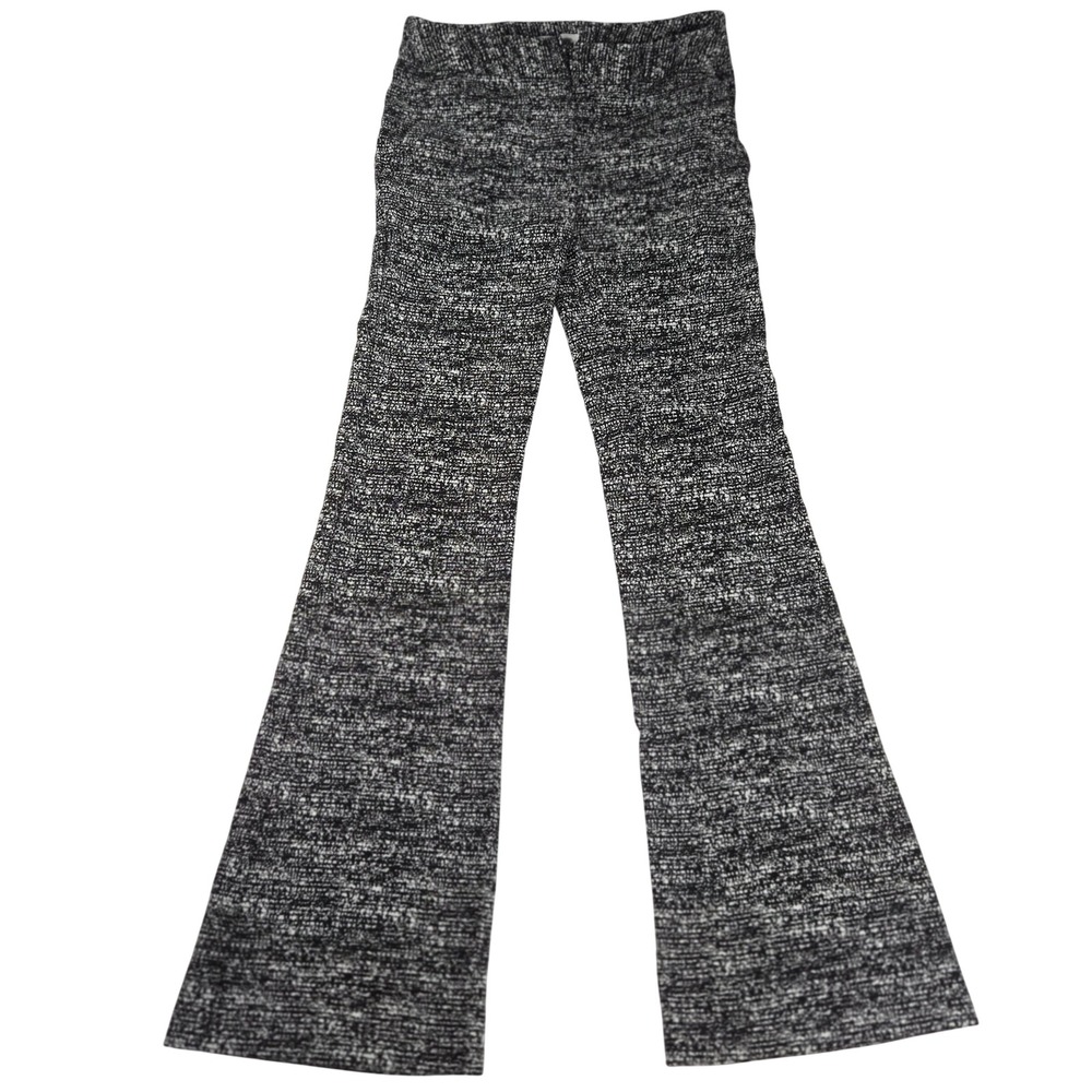 BCBGeneration Flare Leg Pants Knit Stretch Career Casual Black White Size 0 Boho